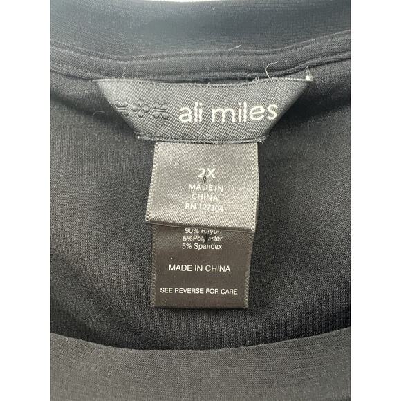 Ali Miles Women's Multicolor Black and Brown Tunic 3/4 Sleeve Shirt Size 2XL - Picture 3 of 8